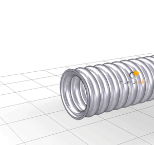 Animación conexión racor en tubería flexible de acero